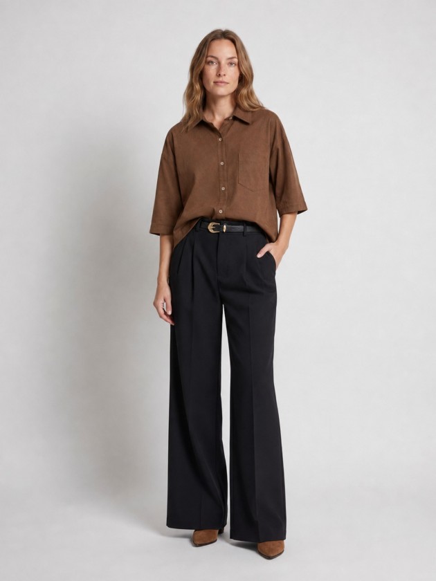 Suede effect shirt