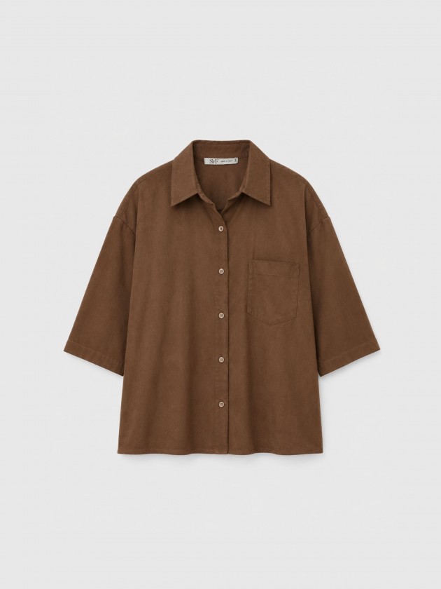 Suede effect shirt