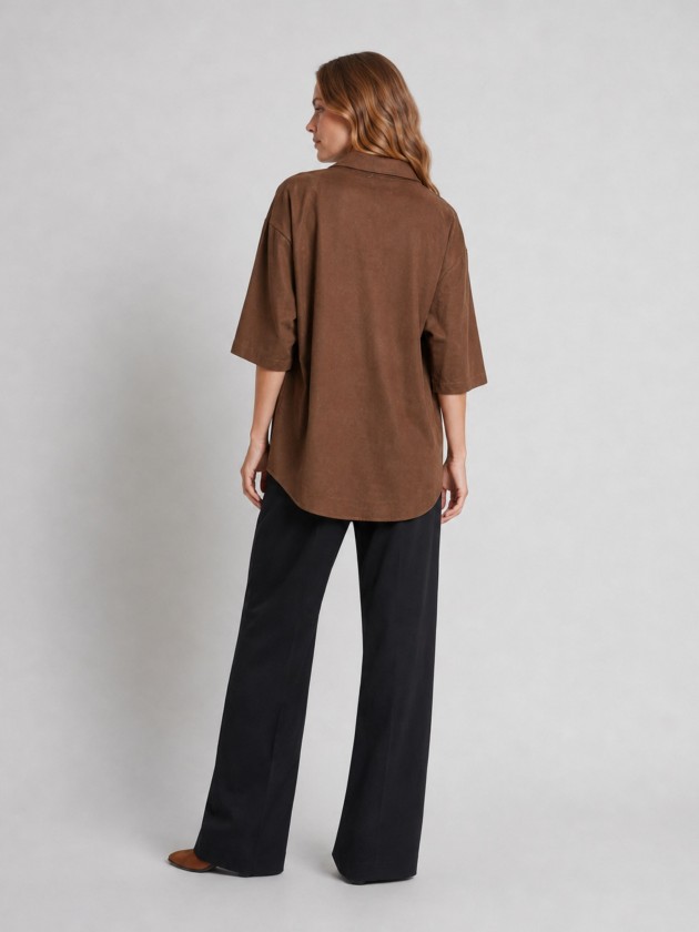 Suede effect shirt