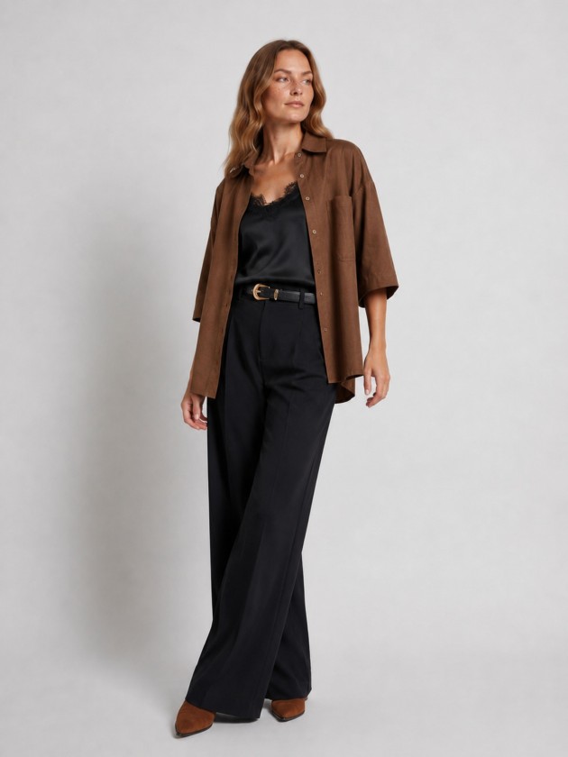 Suede effect shirt