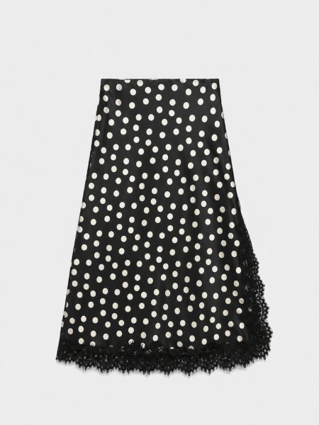 Long skirt with polka dots