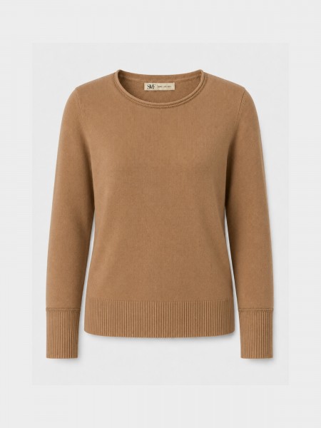 Knitted sweater with lurex detail.