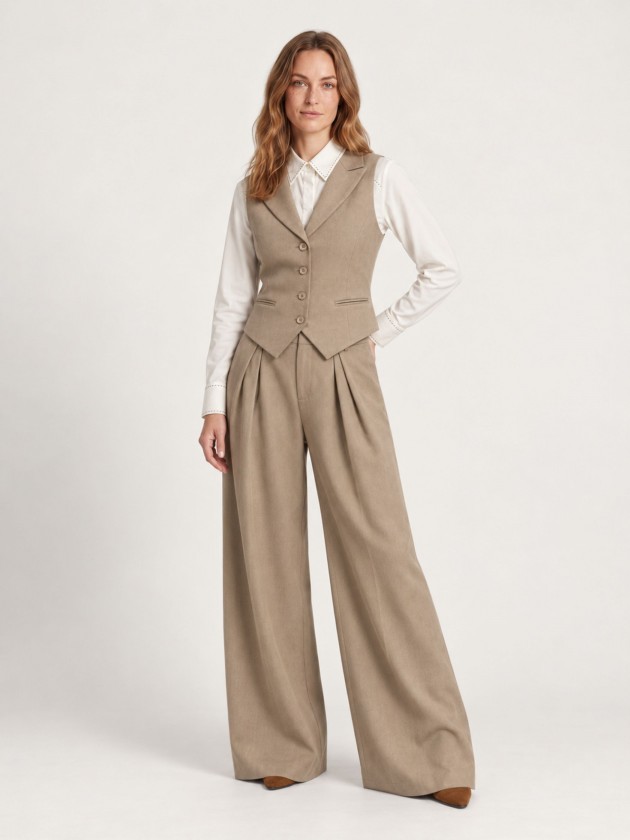 Suit pants with darts