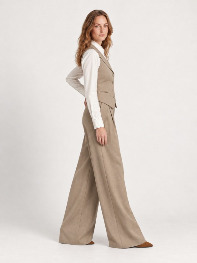 Suit pants with darts