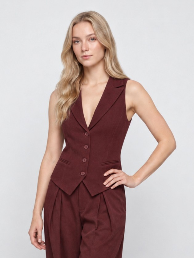 Button-down suit vest