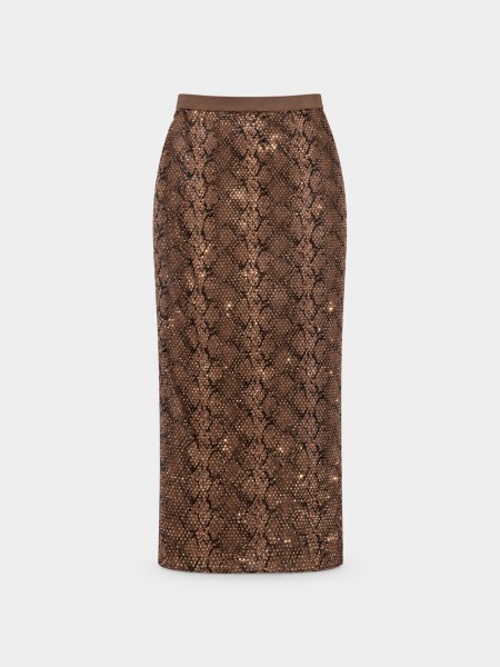 Shiny midi skirt