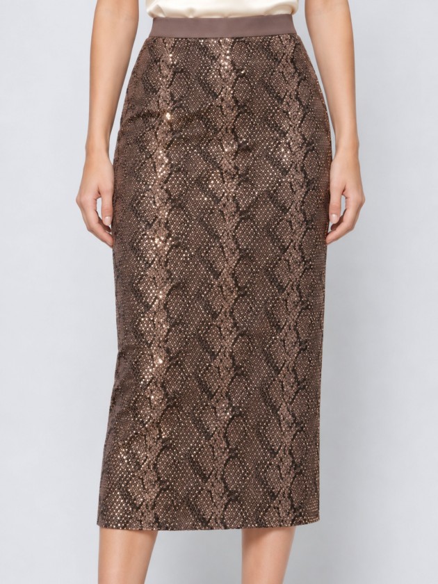 Jupe midi brillante