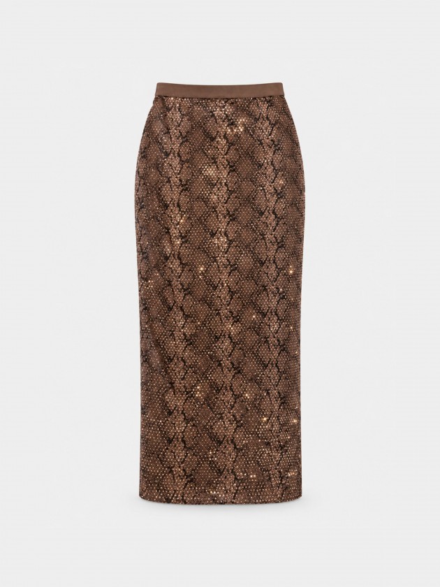 Jupe midi brillante