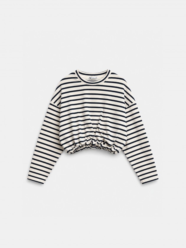 Cropped striped sweatshirt Cropped striped sweatshirt