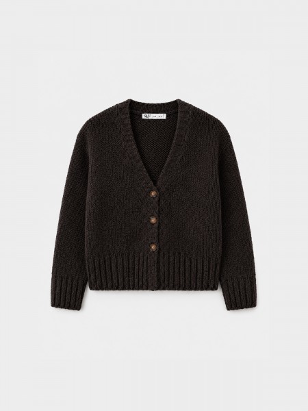 Veste en maille � boutons
