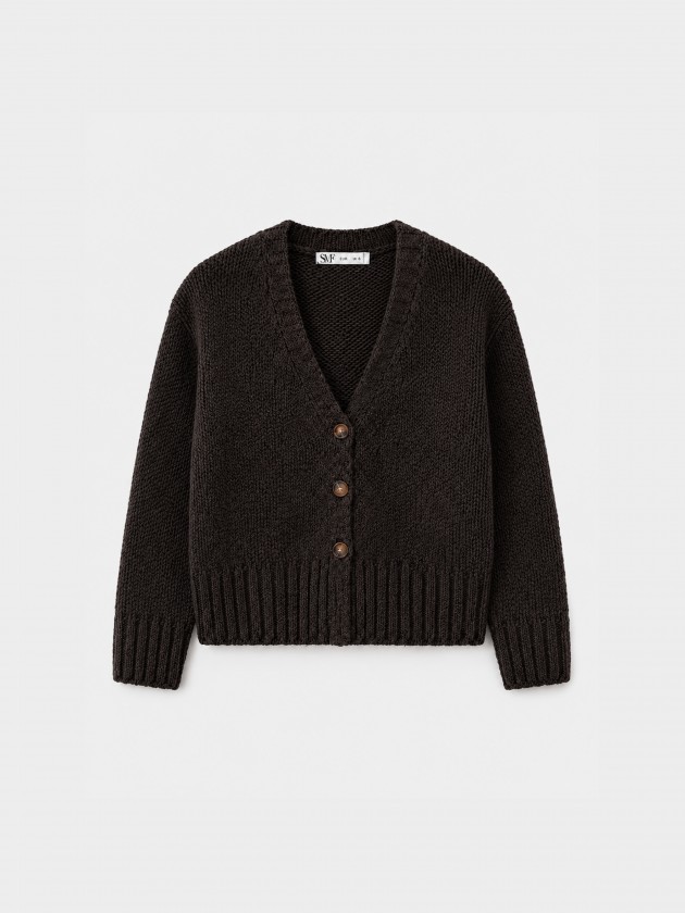 Veste en maille � boutons