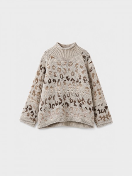 Jacquard knit sweater