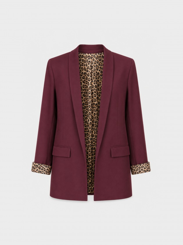Blazer long à imprimé animal. Blazer long à imprimé animal.