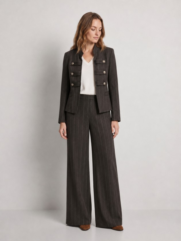 Structured blazer with buttons.