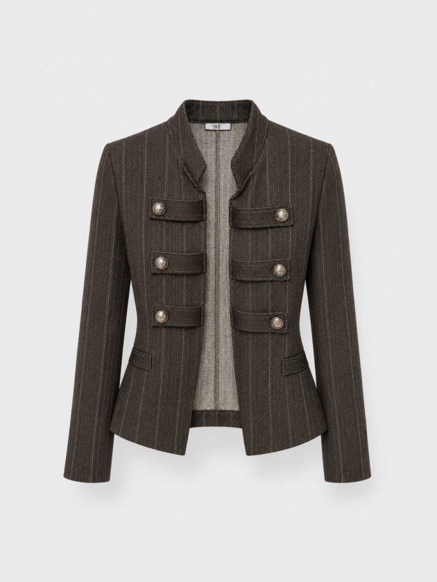 Structured blazer with buttons.