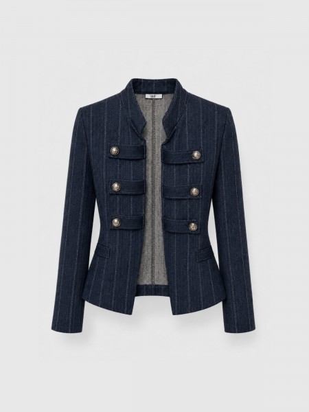 Structured blazer with buttons.