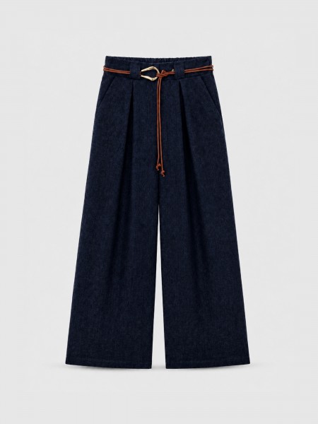 Wide-leg trousers with belt