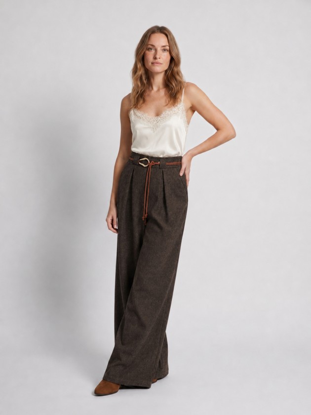 Wide-leg trousers with belt Wide-leg trousers with belt