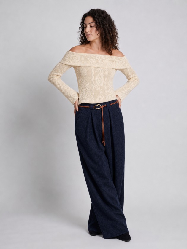 Wide-leg trousers with belt Wide-leg trousers with belt
