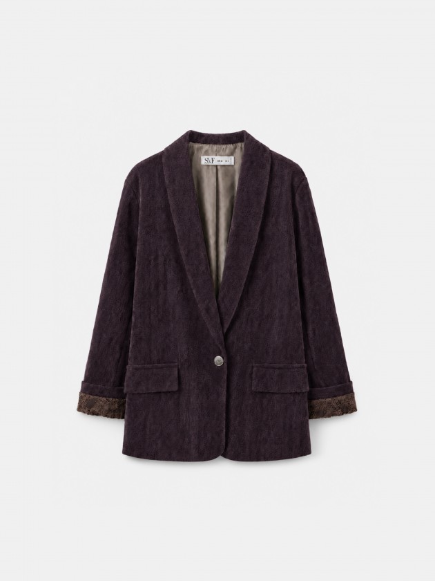 Blazer comprido com renda