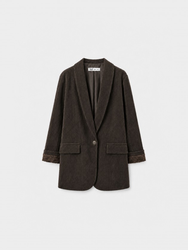 Blazer comprido com renda