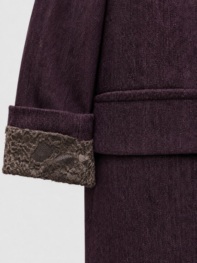 Blazer comprido com renda
