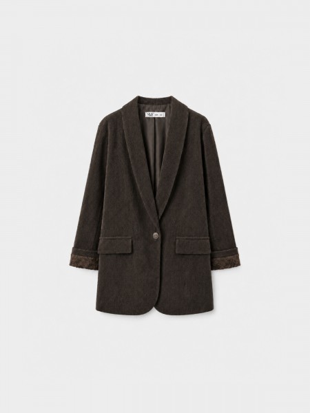 Blazer comprido com renda