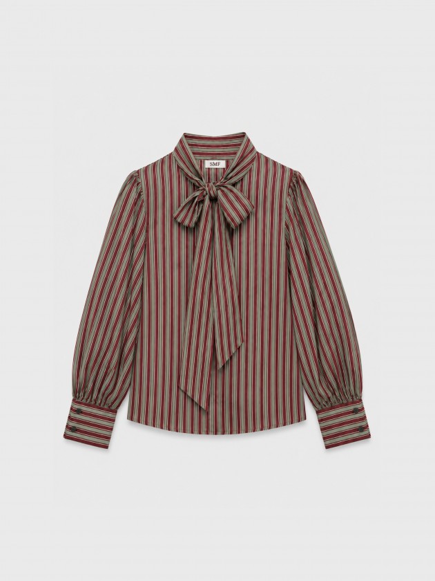 Striped blouse with bow