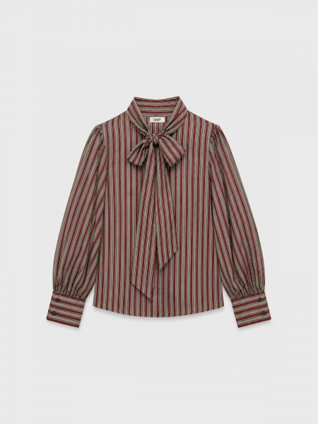 Striped blouse with bow