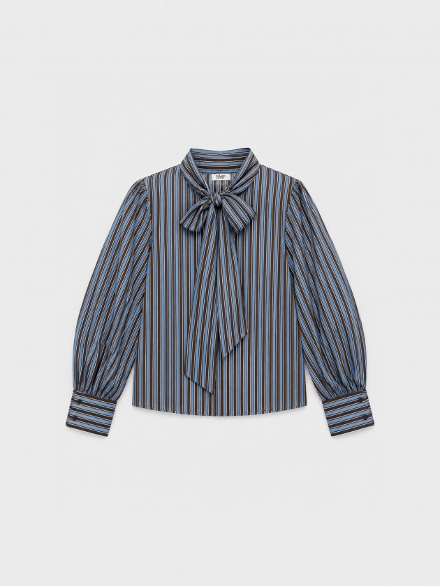 Striped blouse with bow Striped blouse with bow