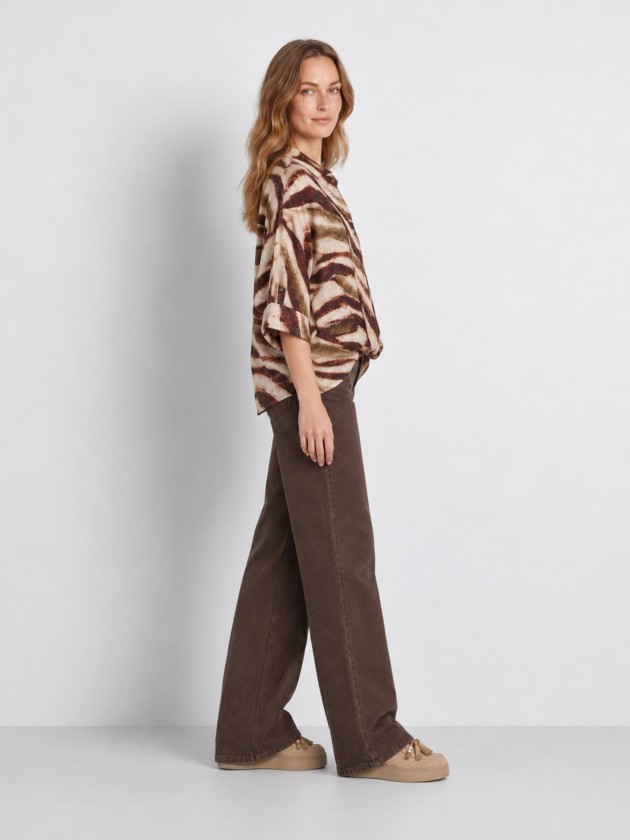 Printed blouse with knot detail