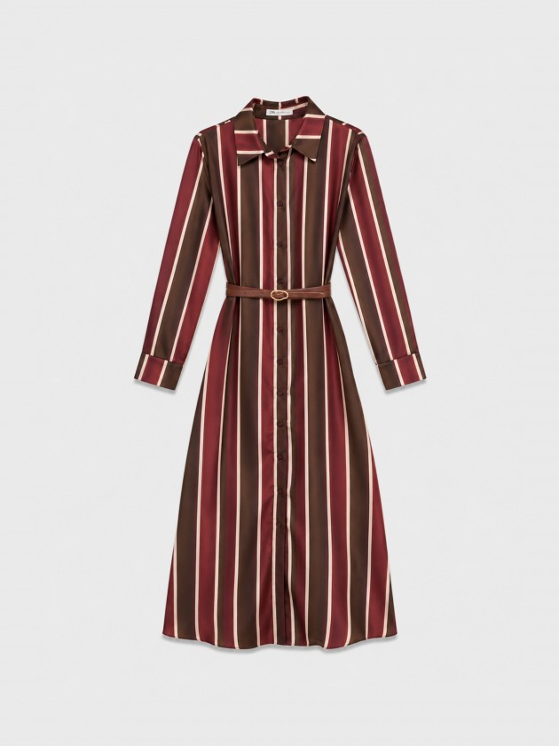 Robe chemise longue � rayures