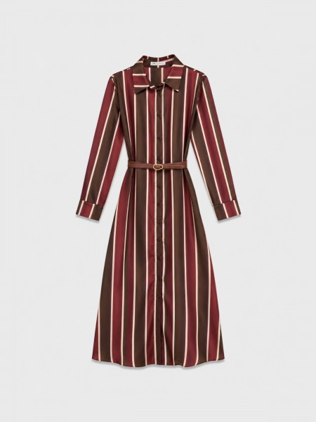Robe chemise longue � rayures