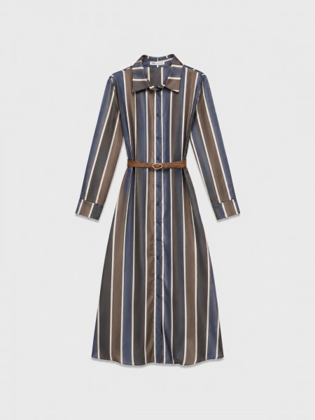 Long striped shirt dress
