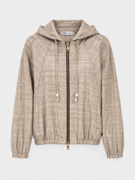 Sweat-shirt � carreaux avec capuche