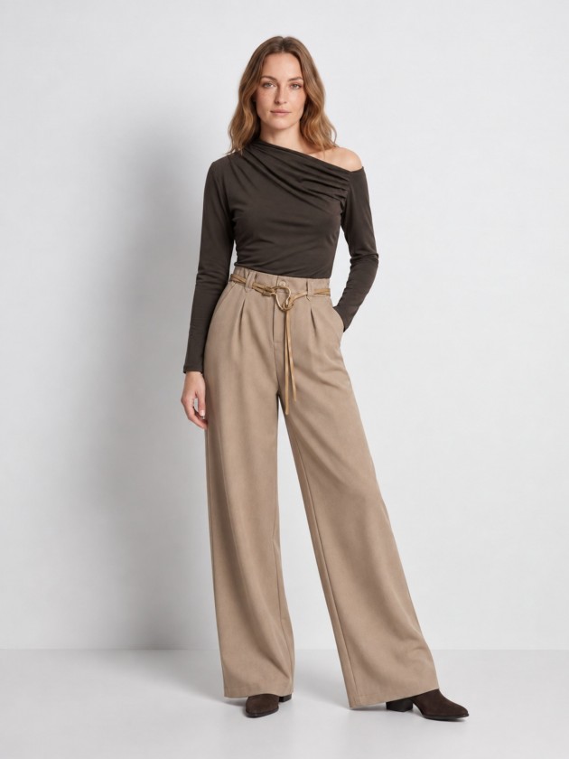 Wide-leg trousers with belt Wide-leg trousers with belt