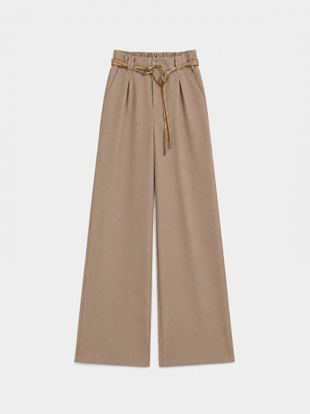 Wide-leg trousers with belt