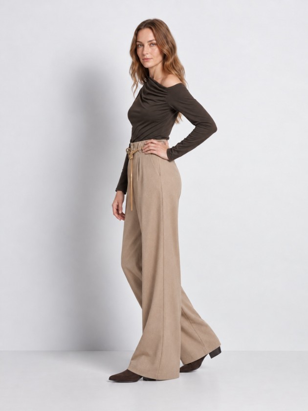 Wide-leg trousers with belt Wide-leg trousers with belt