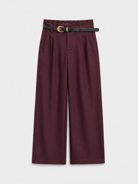 Wide-leg trousers with belt