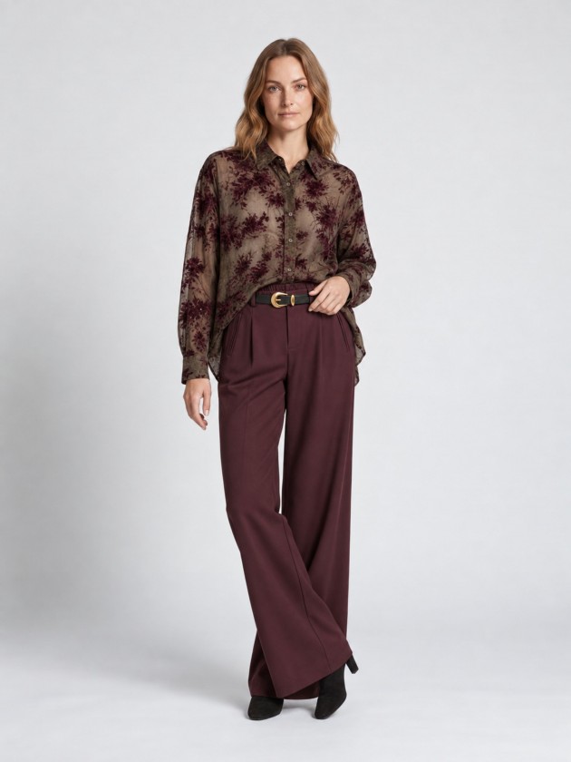 Wide-leg trousers with belt Wide-leg trousers with belt