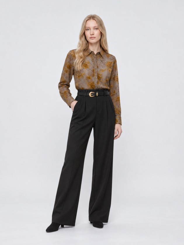 Wide-leg trousers with belt Wide-leg trousers with belt