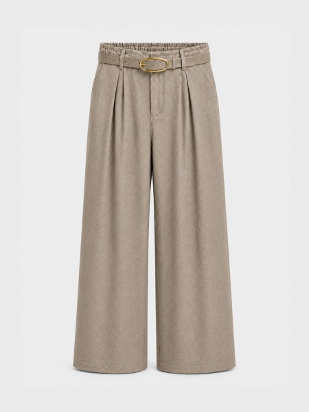 Wide-leg trousers with belt