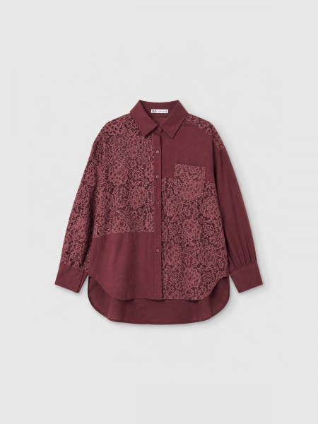Shirt paired with lace