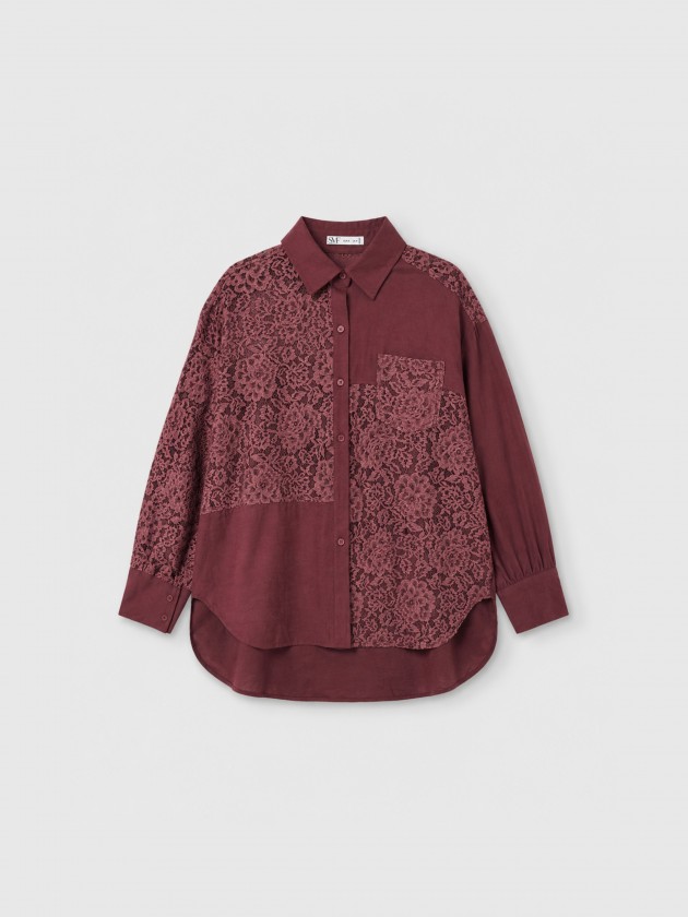 Shirt paired with lace