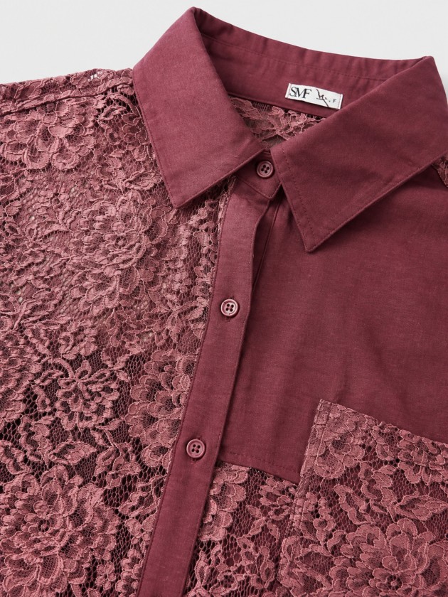 Shirt paired with lace