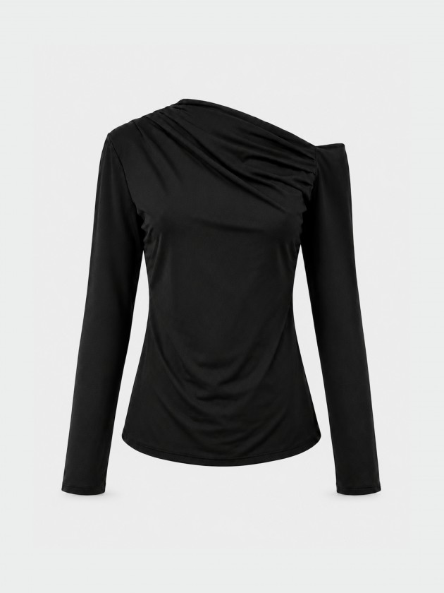Asymmetrical draped top