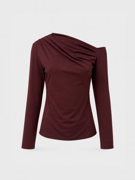 Asymmetrical draped top