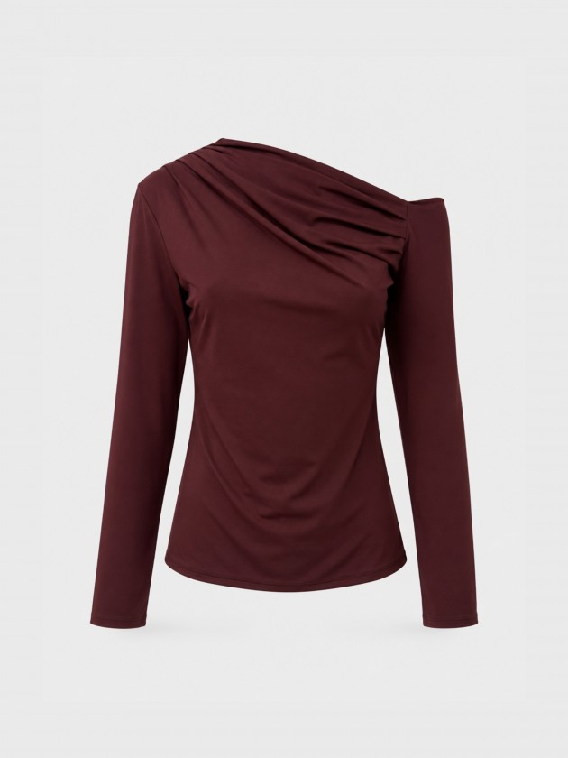 Asymmetrical draped top