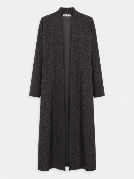 Long coat with animal print