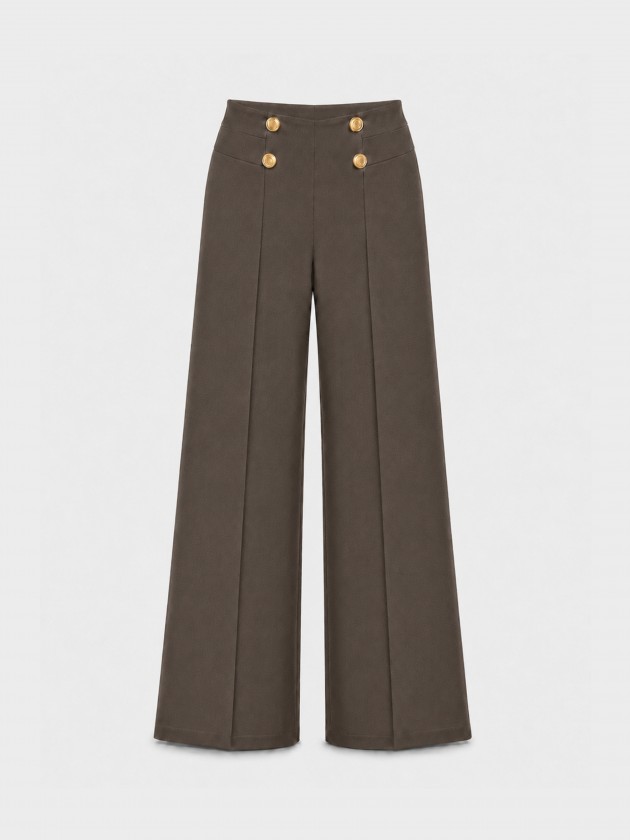 Wide-leg trousers with buttons
